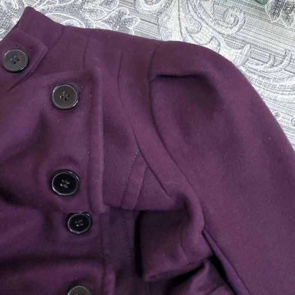 BEBE WOOL PURPLE CROPPED JACKET XS - Picture 11 of 11